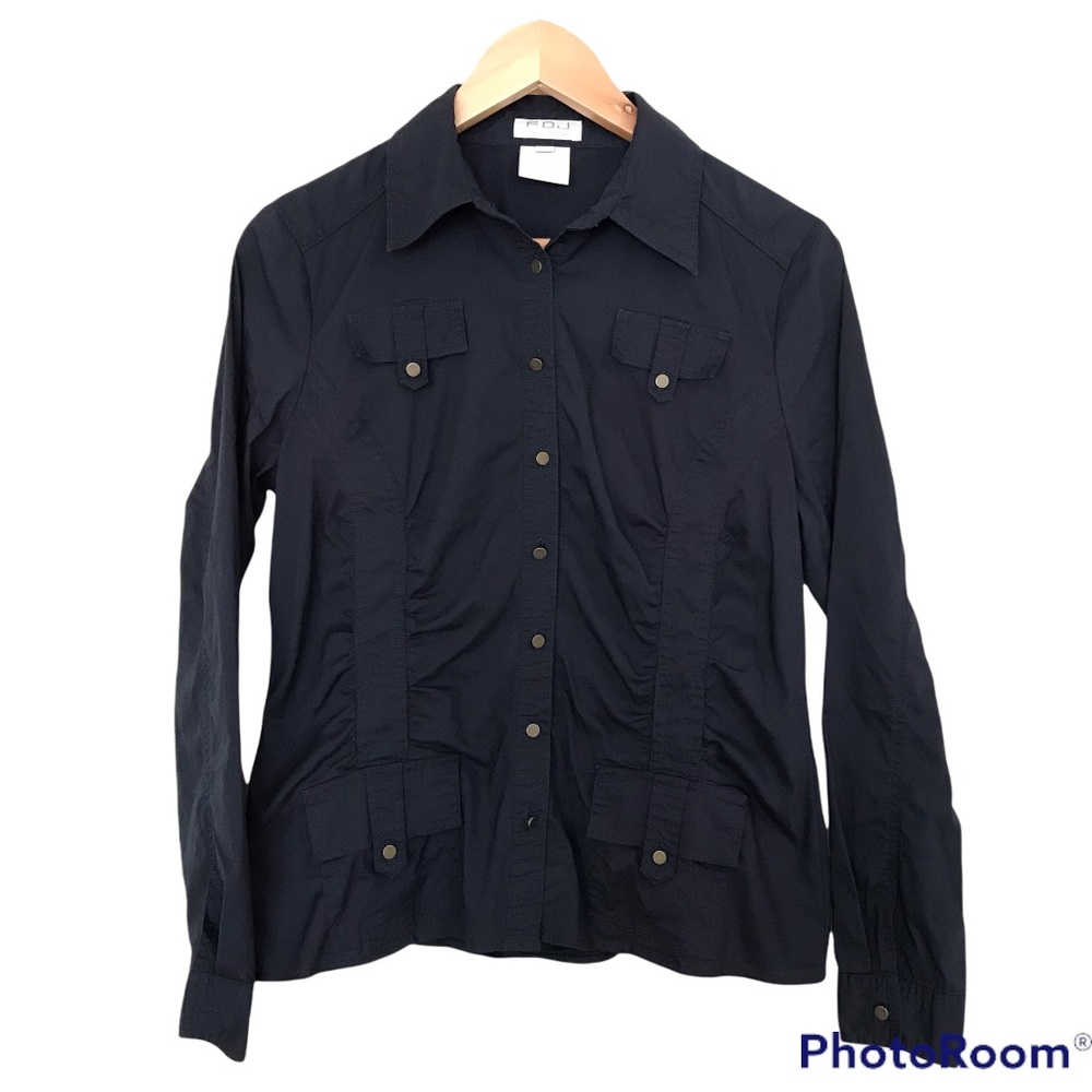 FDJ French Dressing Navy Blue Button Up Shirt